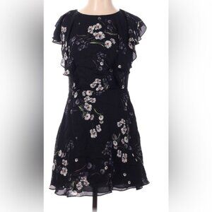 JUICY COUTURE BLACK LABEL CHIFFON SILK FLORAL DRESS WITH POCKETS - SIZE 0 (EUC)